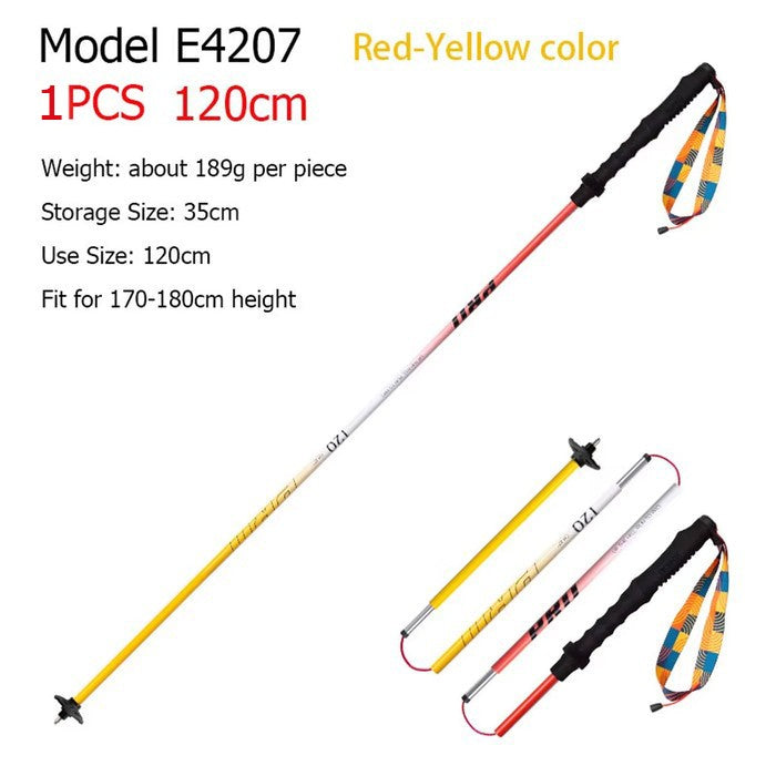 Aonijie Foldable Trekking Pole E4207 - Trail Running Hiking Outdoor - Red Yellow