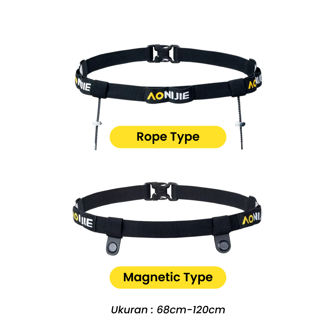 Aonijie E4435 BIB Race Number Belt Magnetic or Rope Type Tali BIB