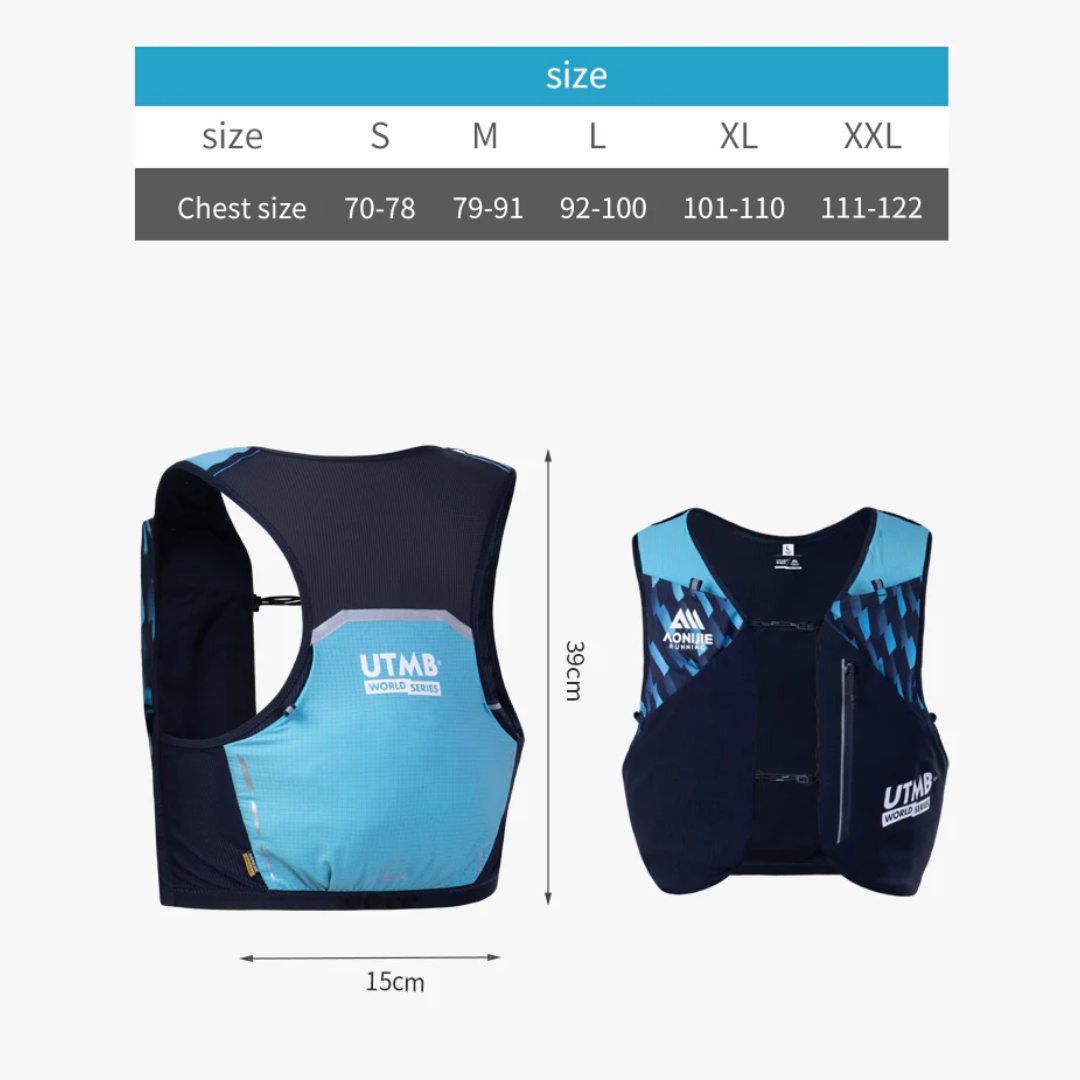 Aonijie UTMB Hydration Backpack Vest 4L - Trail Running Sports - BLUE