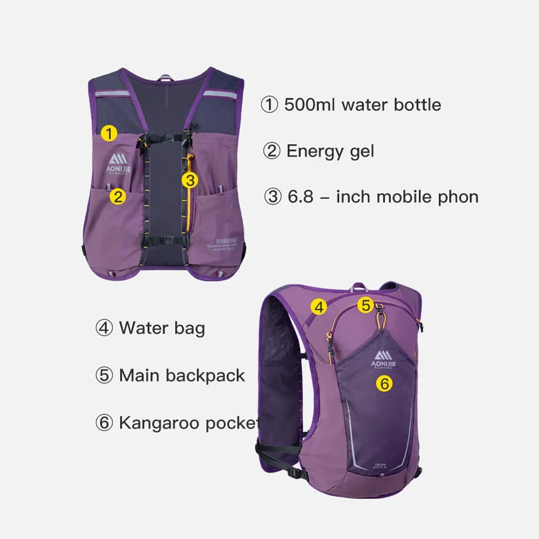 Aonijie C9125 Hydration Backpack Vest 8L Marathon Running Hiking