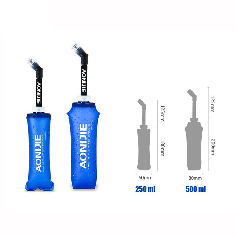 AONIJIE Soft Flask Long Straw SD13 - 600ml - Soft Flask BPA Free Water Bottle for Running Marathon Hydration Bladder Pack Vest