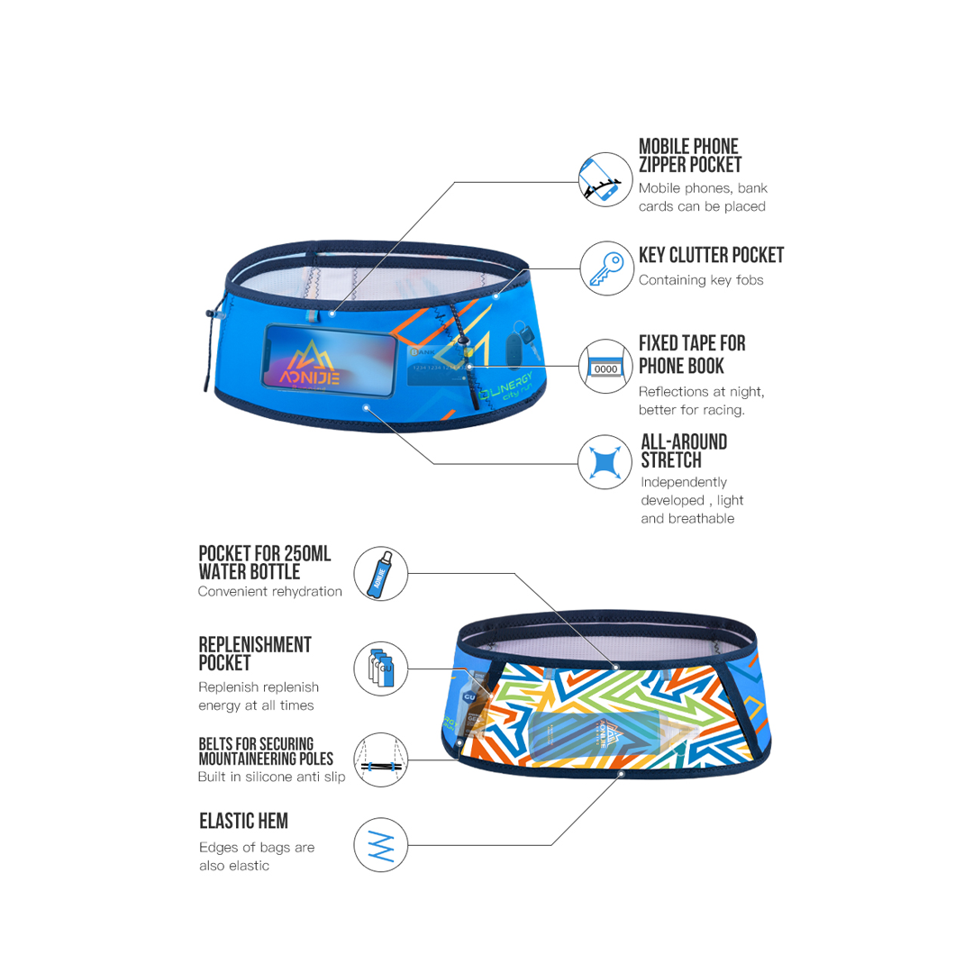 AONIJIE Waist Bag W8108 - Tas Pinggang Lari Sepeda