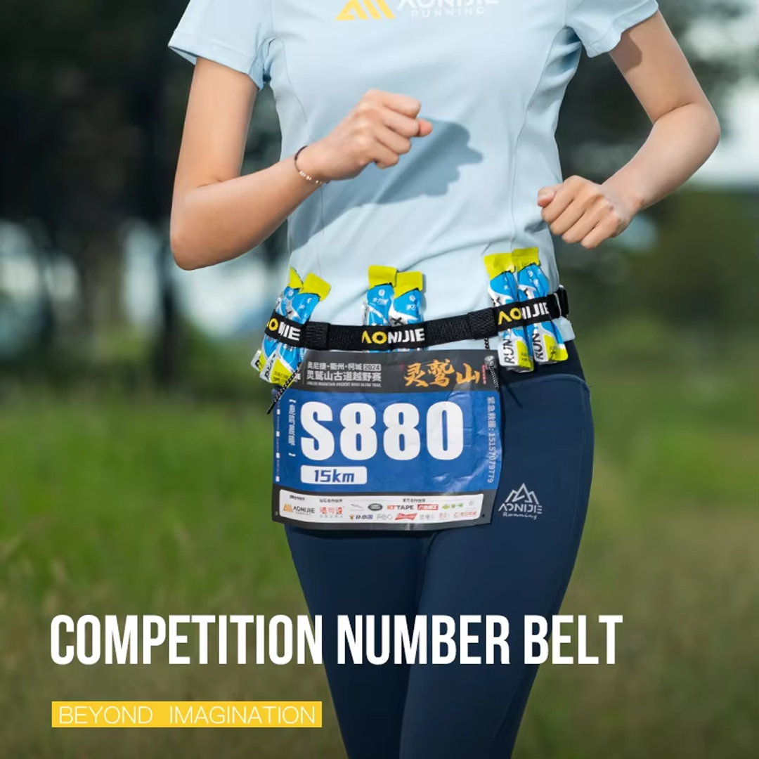 Aonijie E4435 BIB Race Number Belt Magnetic or Rope Type Tali BIB