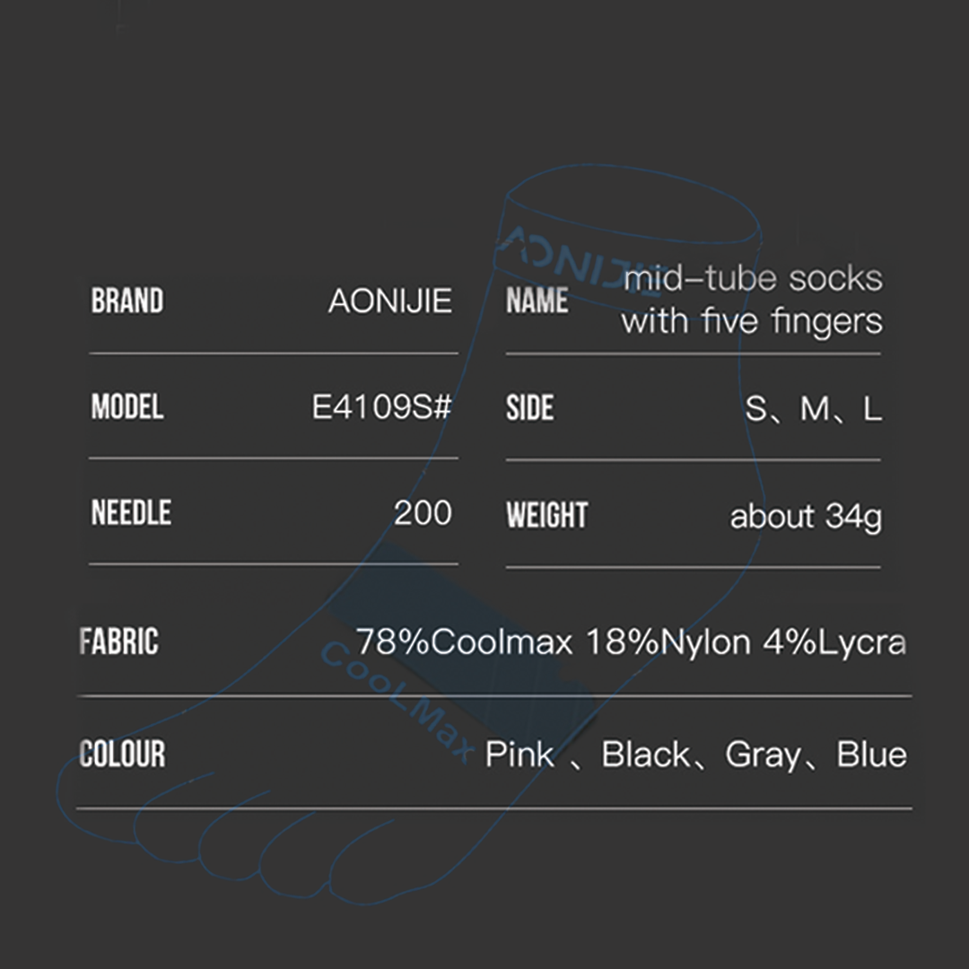 AONIJIE E4109S Running Toe Socks - Kaos Kaki Jari - Lari | Sepeda