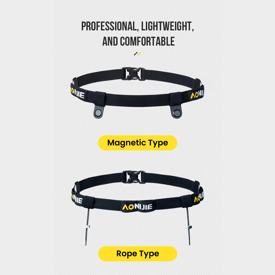 Aonijie E4435 BIB Race Number Belt Magnetic or Rope Type Tali BIB