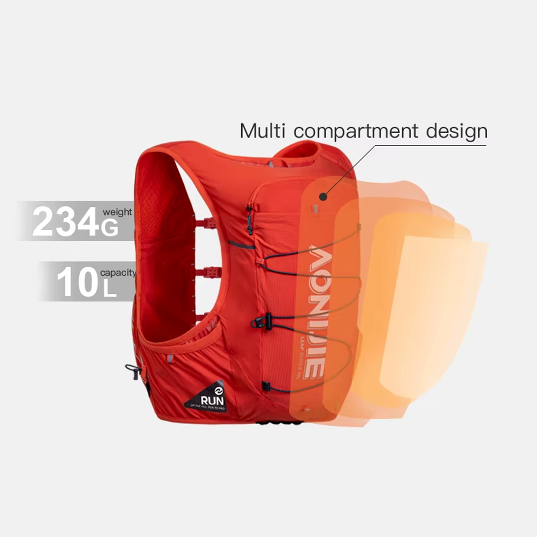 Aonijie C9116 Hydration Backpack Vest - 10 Liter Trail Running Sports - Orange
