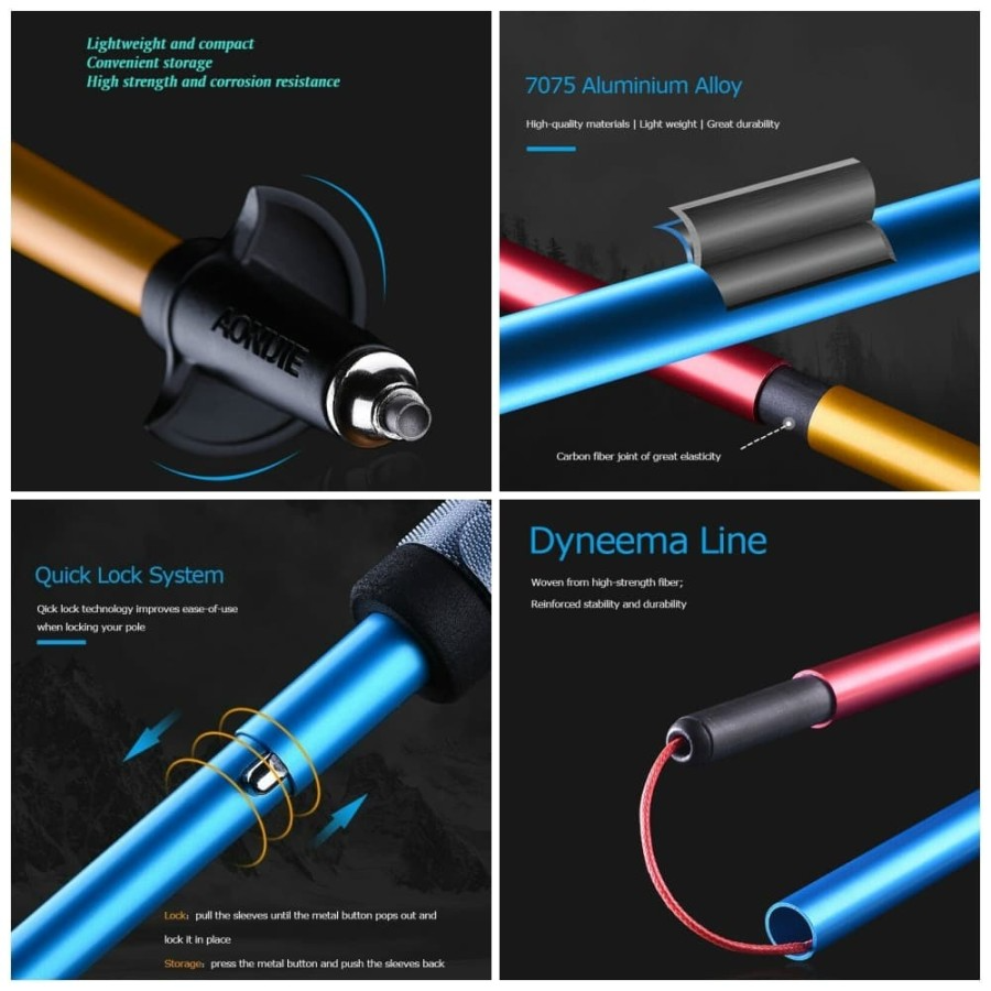 AONIJIE Foldable Alumunium Trekking Pole E4201 - Trail | Running | Hiking