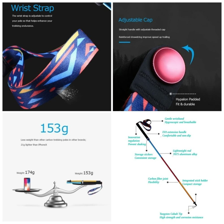 AONIJIE Foldable Alumunium Trekking Pole E4201 - Trail | Running | Hiking