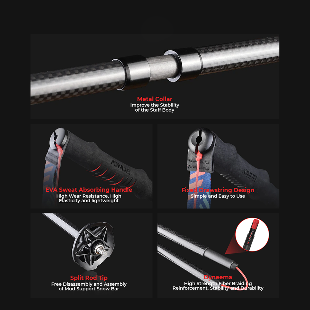 AONIJIE Foldable Carbon Trekking Pole Bend E4204 - Trail Hiking