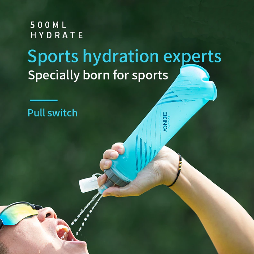 AONIJIE Soft Flask SD24 Type B - 500ml - Outdoor Soft Water Bottle TPU / PP 500ML Foldable Soft Flask Pull Switch Water Bottle for Sports Running | Cycling