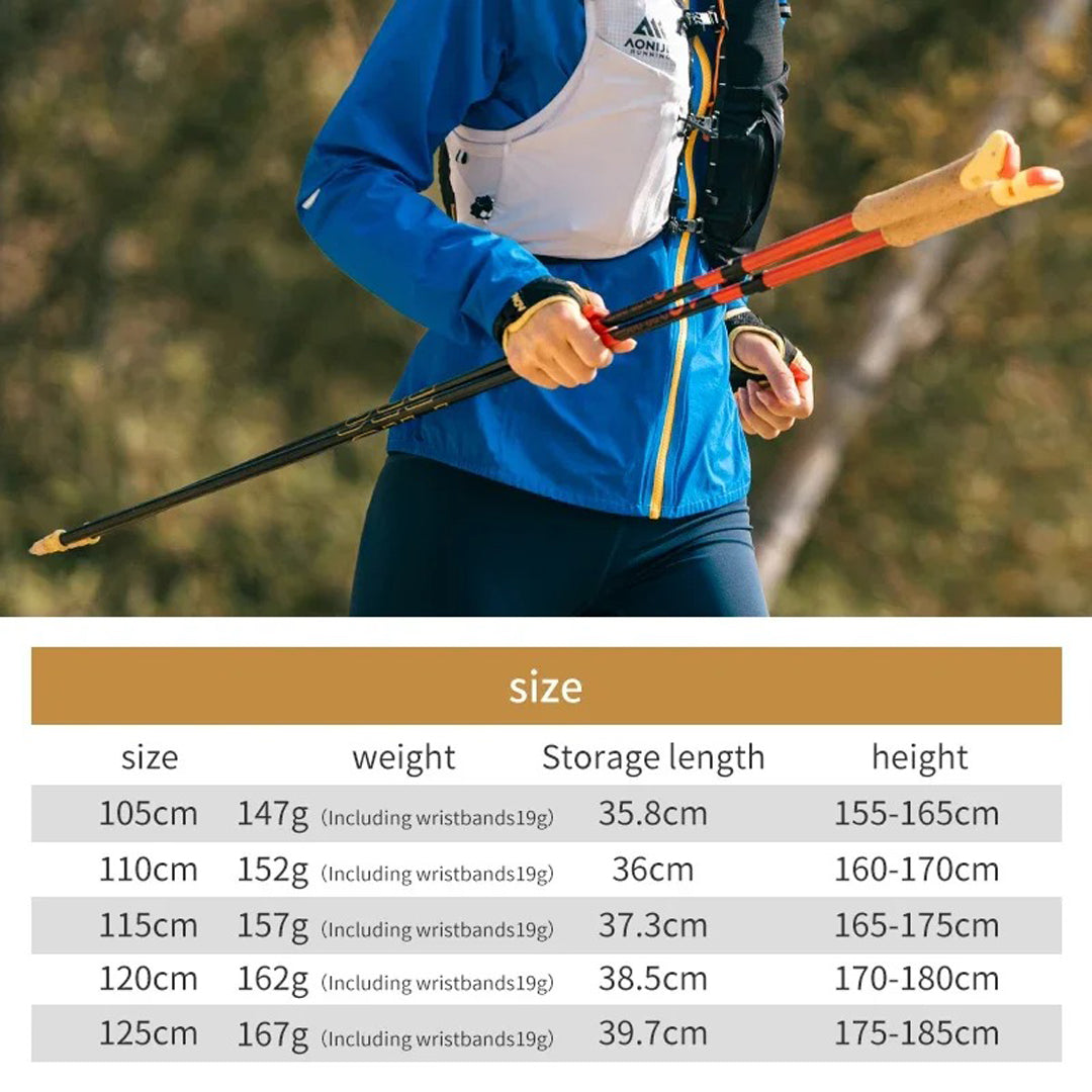 Aonijie Foldable Carbon Fiber and Alloy Trekking Pole E4212 - Stick Trail Hiking