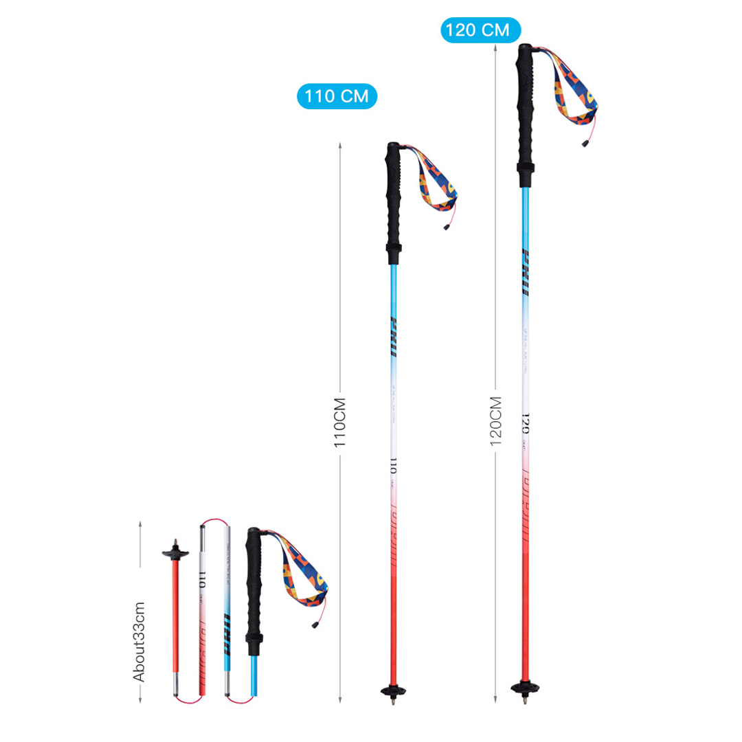Aonijie Foldable Trekking Pole E4207 - Trail Running Hiking Outdoor - Red Yellow