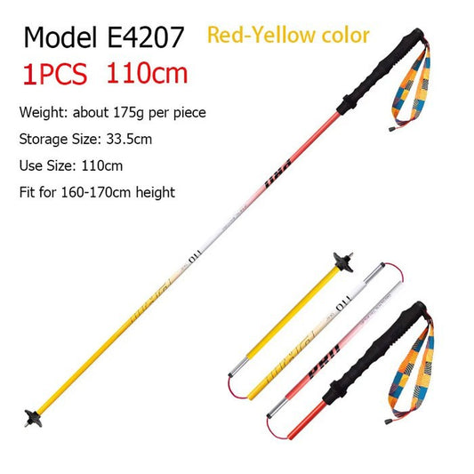 Aonijie Foldable Trekking Pole E4207 - Trail Running Hiking Outdoor - Red Yellow