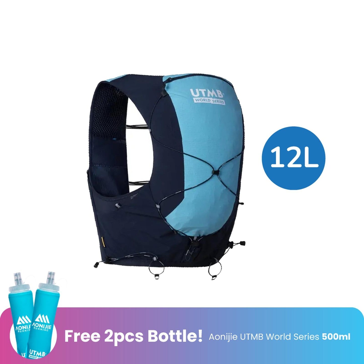 Aonijie UTMB Hydration Backpack Vest 12L - Trail Running Sports - BLUE