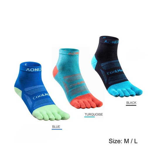 AONIJIE E4802 Running Toe Socks 3 PAIR - Kaos Jari Kaki - Running | Cycling