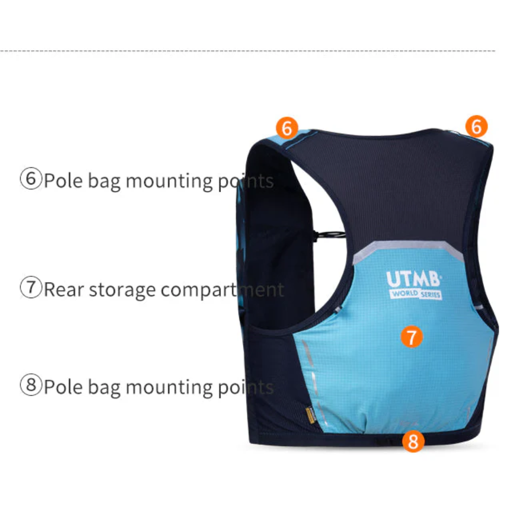 Aonijie UTMB Hydration Backpack Vest 4L - Trail Running Sports - BLUE