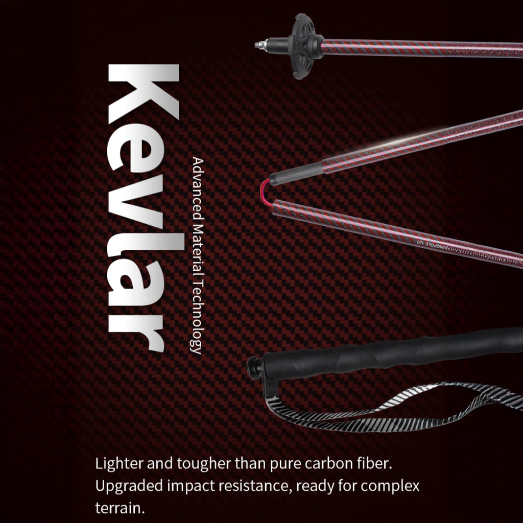 Aonijie Foldable Carbon Fiber Trekking Pole E4219 - Stick Trail Hiking Outdoor Camping