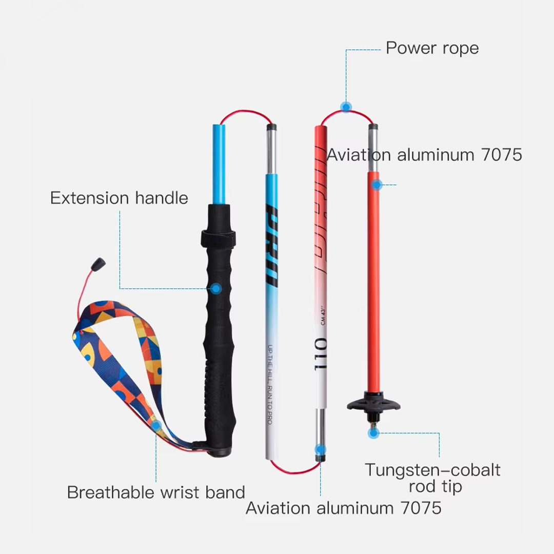 Aonijie Foldable Trekking Pole E4207 - Trail Running Hiking Outdoor - Blue Red