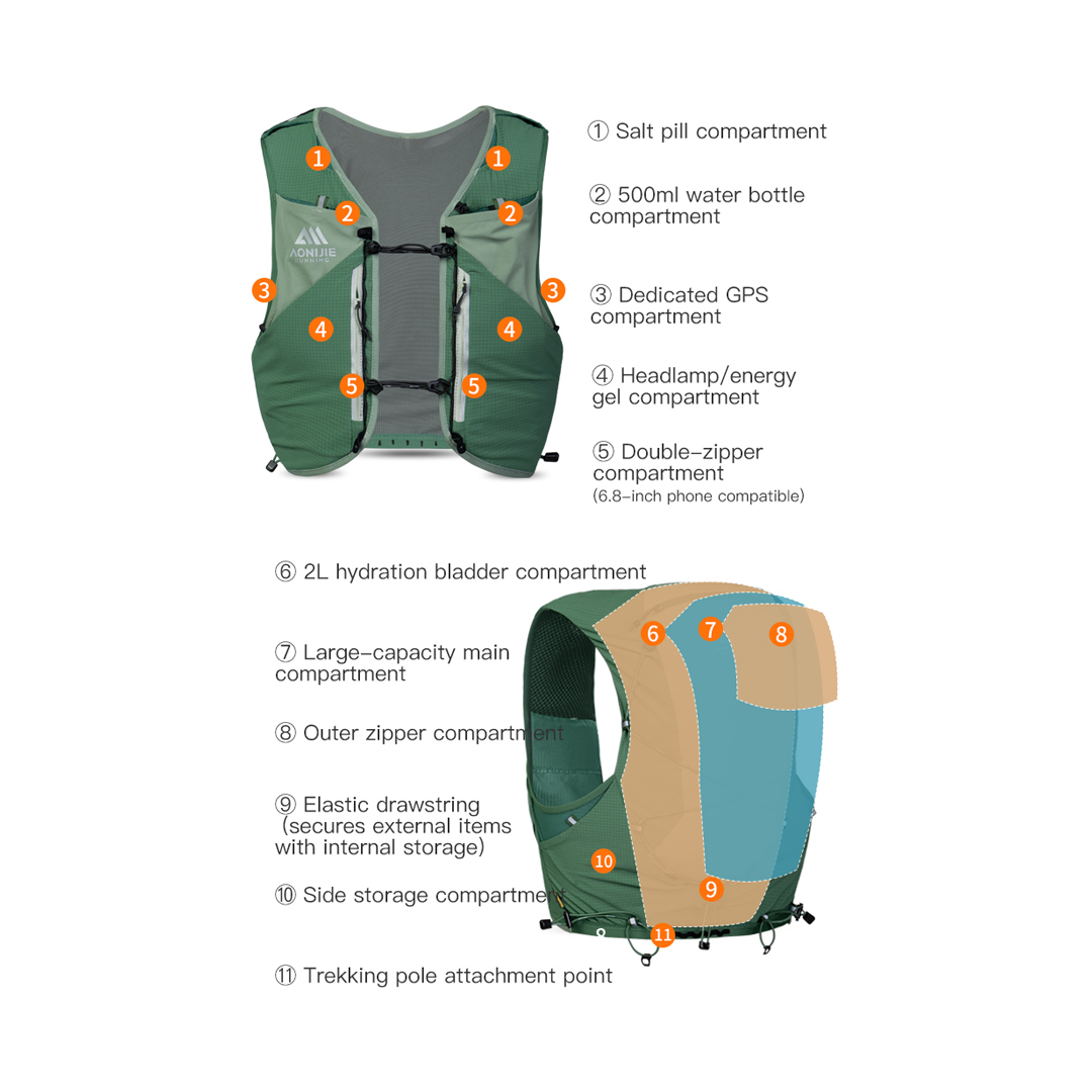 Aonijie Hydration Backpack MB-12 - 12L Trail Marathon Running