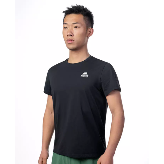 Aonijie FM5231 Men Running Sport Short Sleeve - Baju Lari Pria Olahraga - BLACK