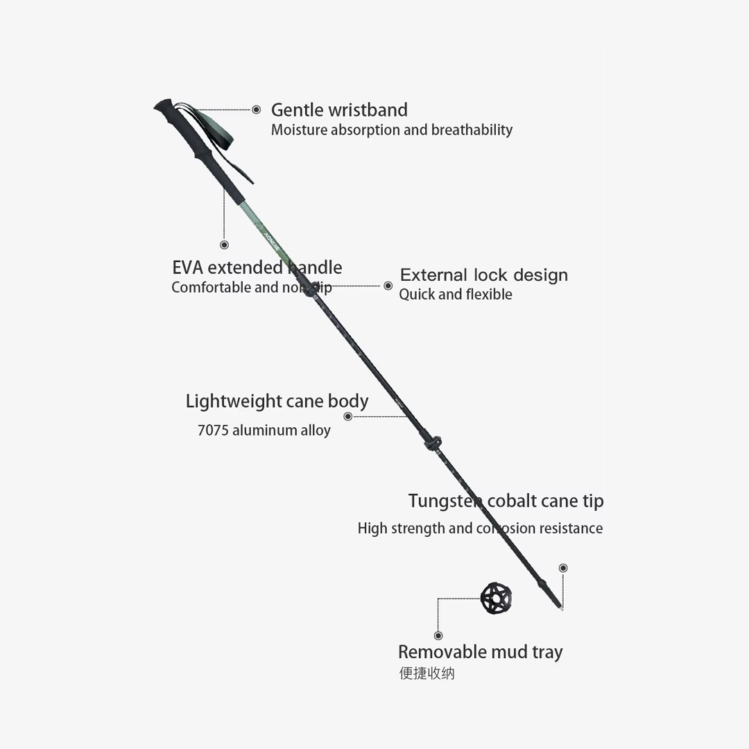 Aonijie Foldable Trekking Pole Bend E4215 - Stick Trail Running Hiking