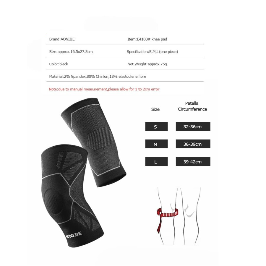 AONIJIE E4108 Knee Compression Pad Brace - Pelindung Lutut Deker