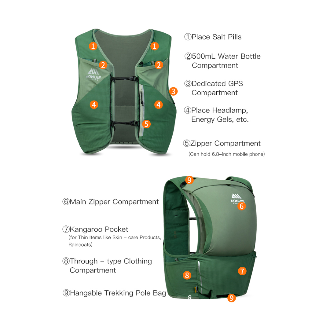 Aonijie Hydration Backpack MB-8 - 8L Trail Marathon Running