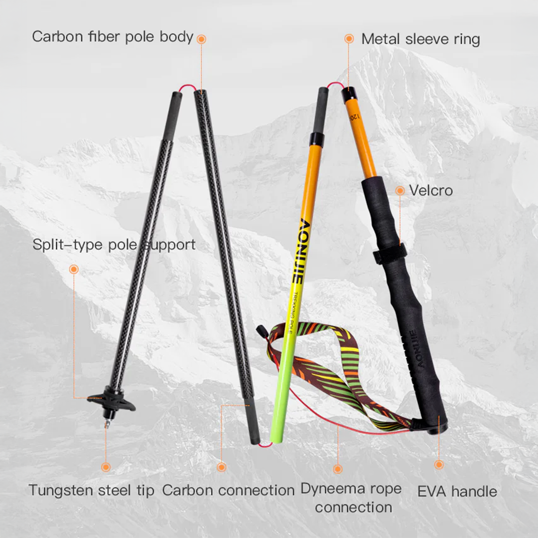 AONIJIE Foldable Carbon Trekking Pole Bend E4204 - Trail Hiking