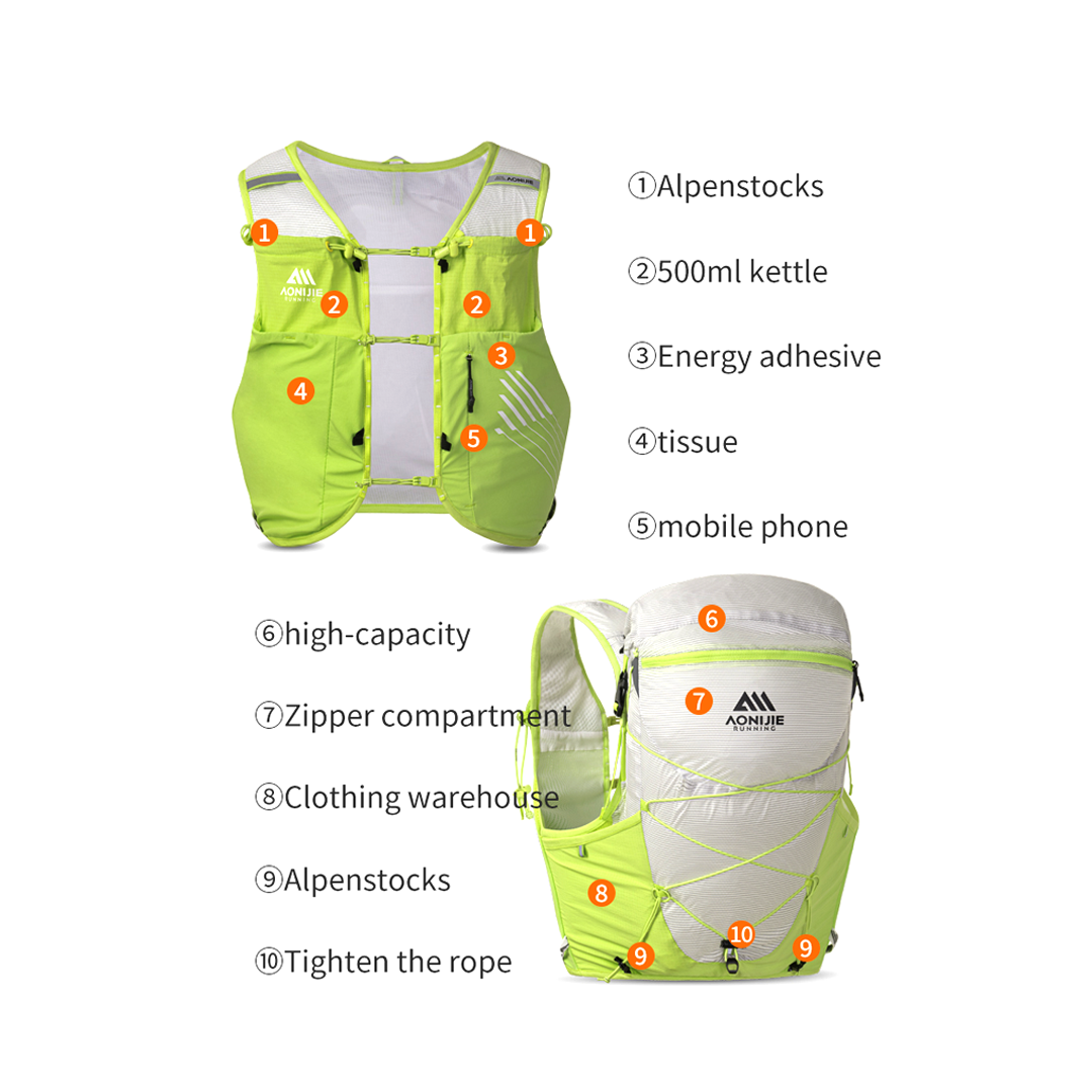 Aonijie C9116 Hydration Backpack Vest - 15L Trail Running Sports - Navy
