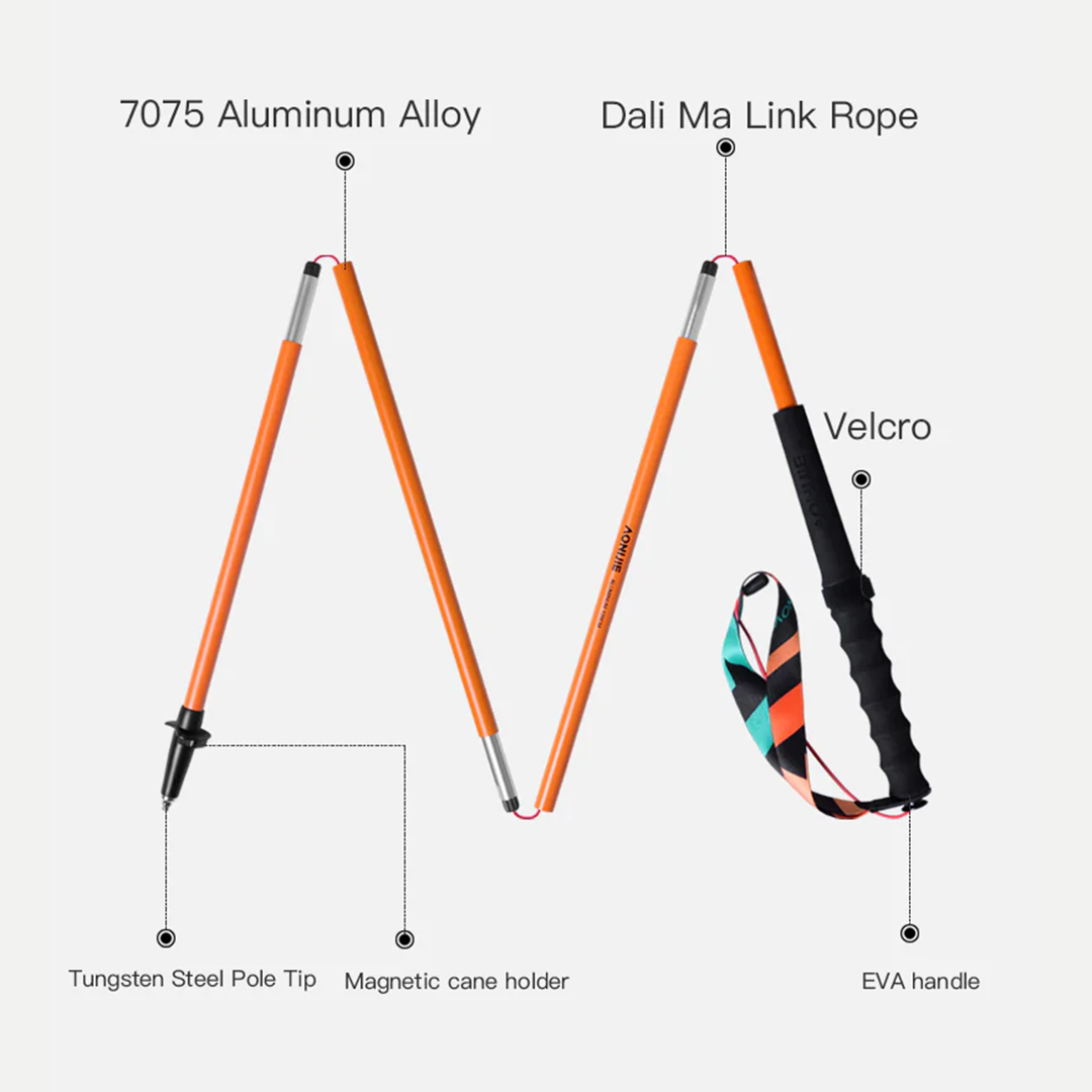 Aonijie Foldable Alumunium Trekking Pole E4216 - Trail Running Hiking