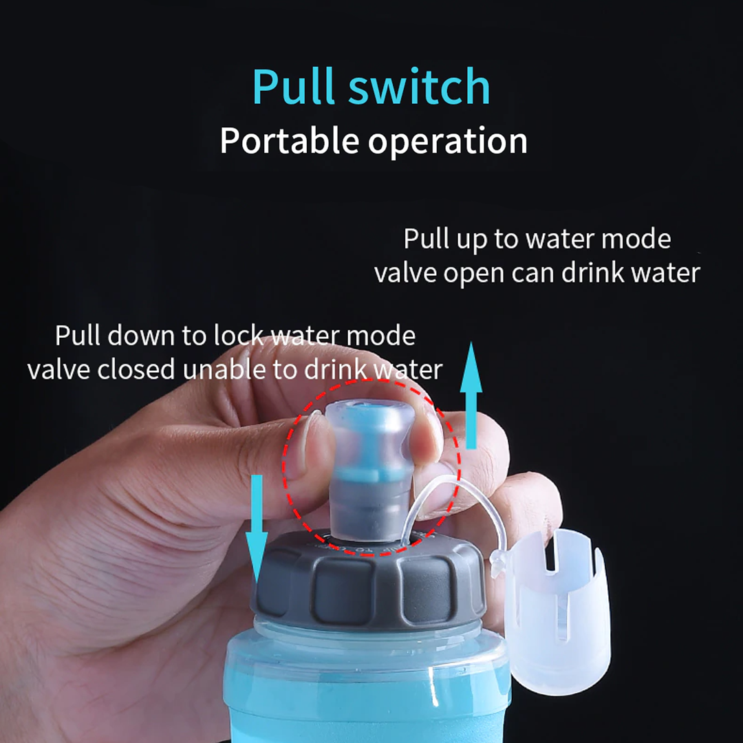 AONIJIE Soft Flask SD24 Type B - 500ml - Outdoor Soft Water Bottle TPU / PP 500ML Foldable Soft Flask Pull Switch Water Bottle for Sports Running | Cycling