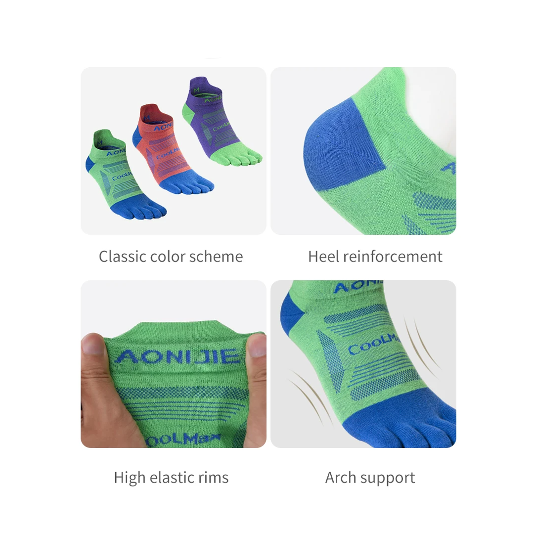 AONIJIE E4837 Running Toe Socks 3 PAIR - Sports Running Socks