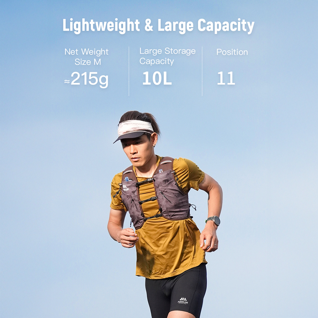 Aonijie C9119 Hydration Backpack Vest - 10 Liter Trail Running Sports - COFFEE WEAVE