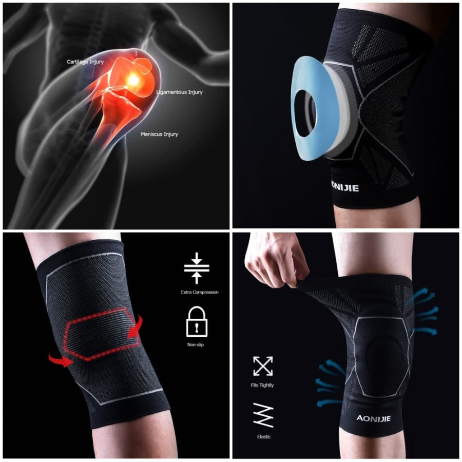 AONIJIE E4108 Knee Compression Pad Brace - Pelindung Lutut Deker