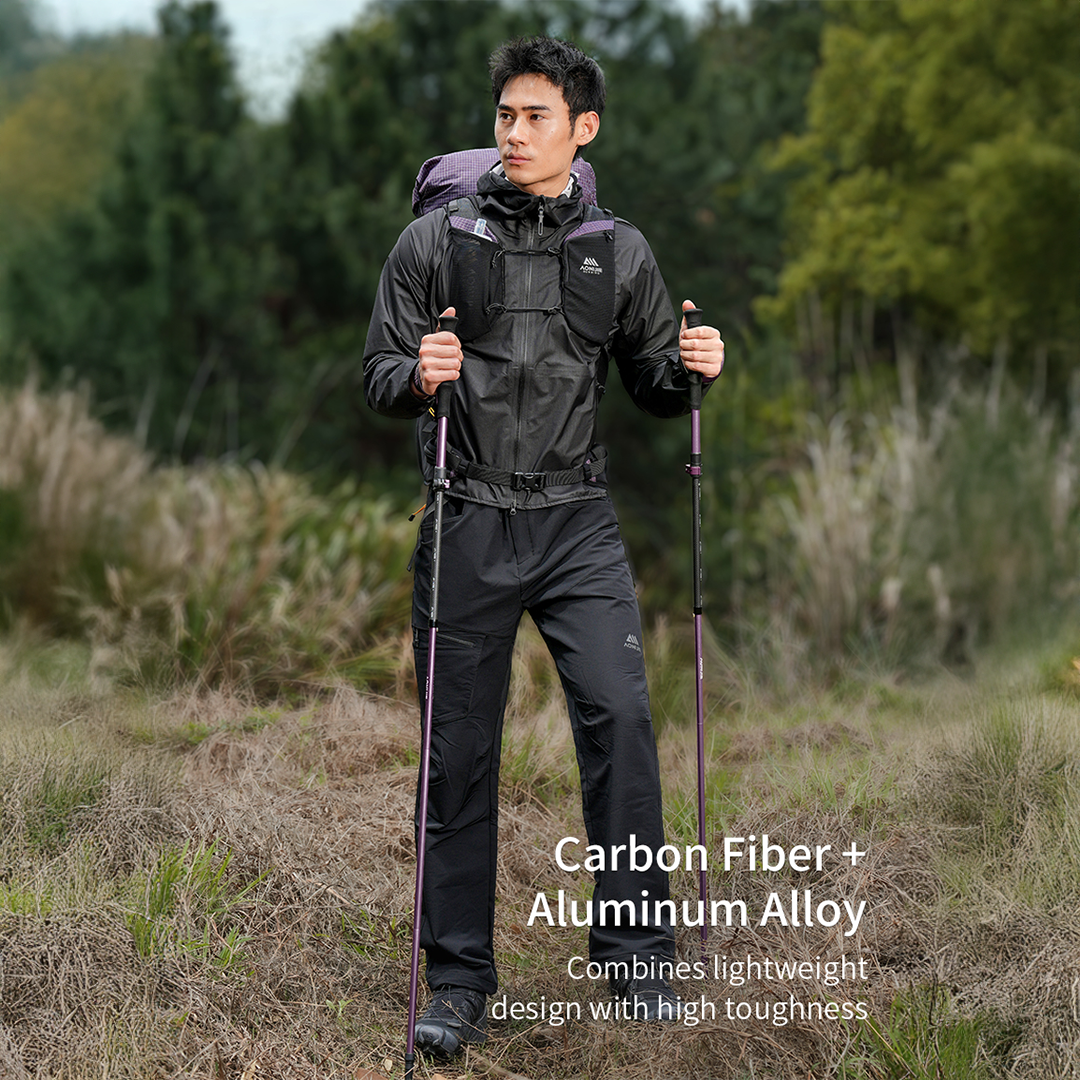 Aonijie Foldable Carbon Fiber Trekking Pole E4225 - Stick Trail Hiking Outdoor Camping