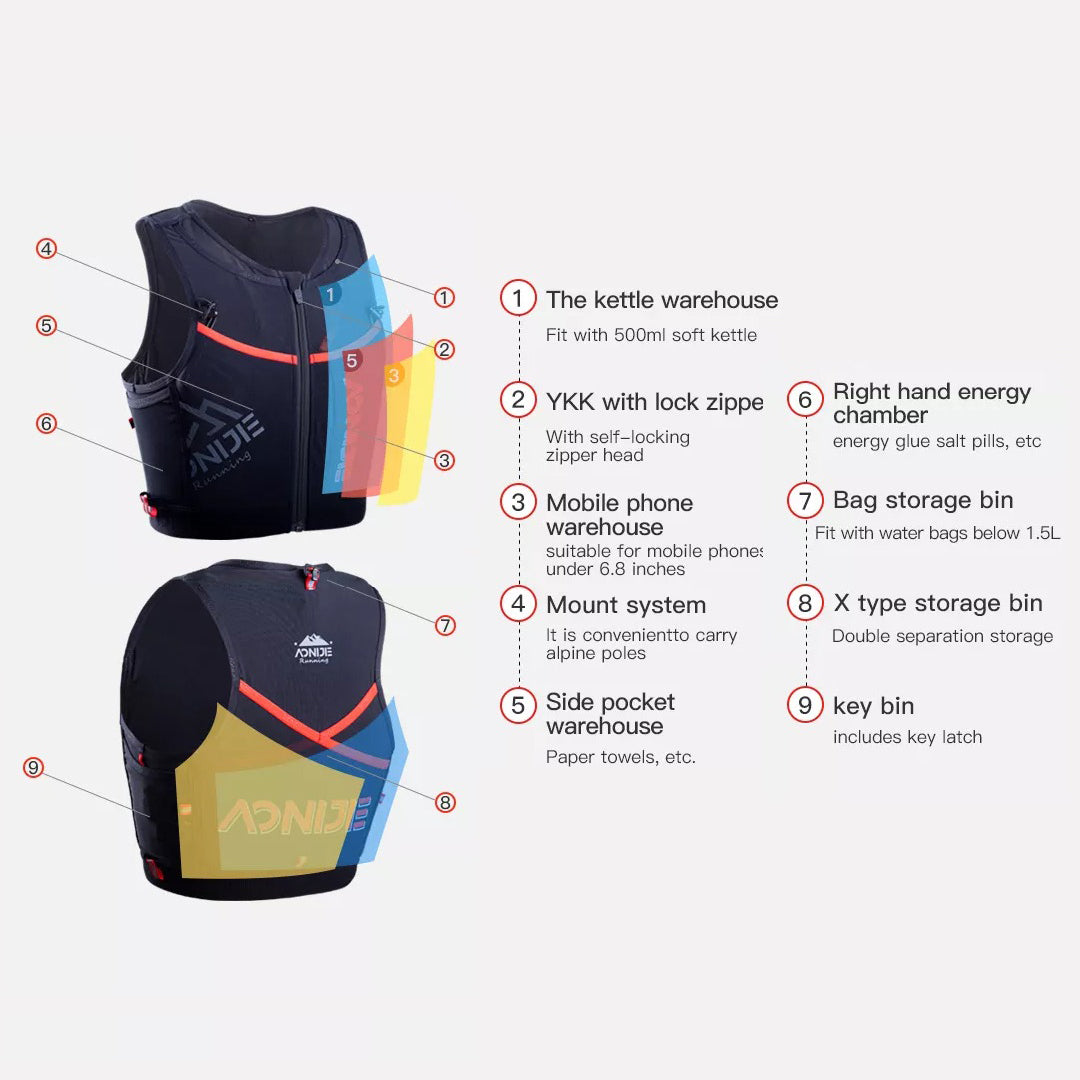 AONIJIE C9106 Hydration Backpack Vest - 10L Trail Running