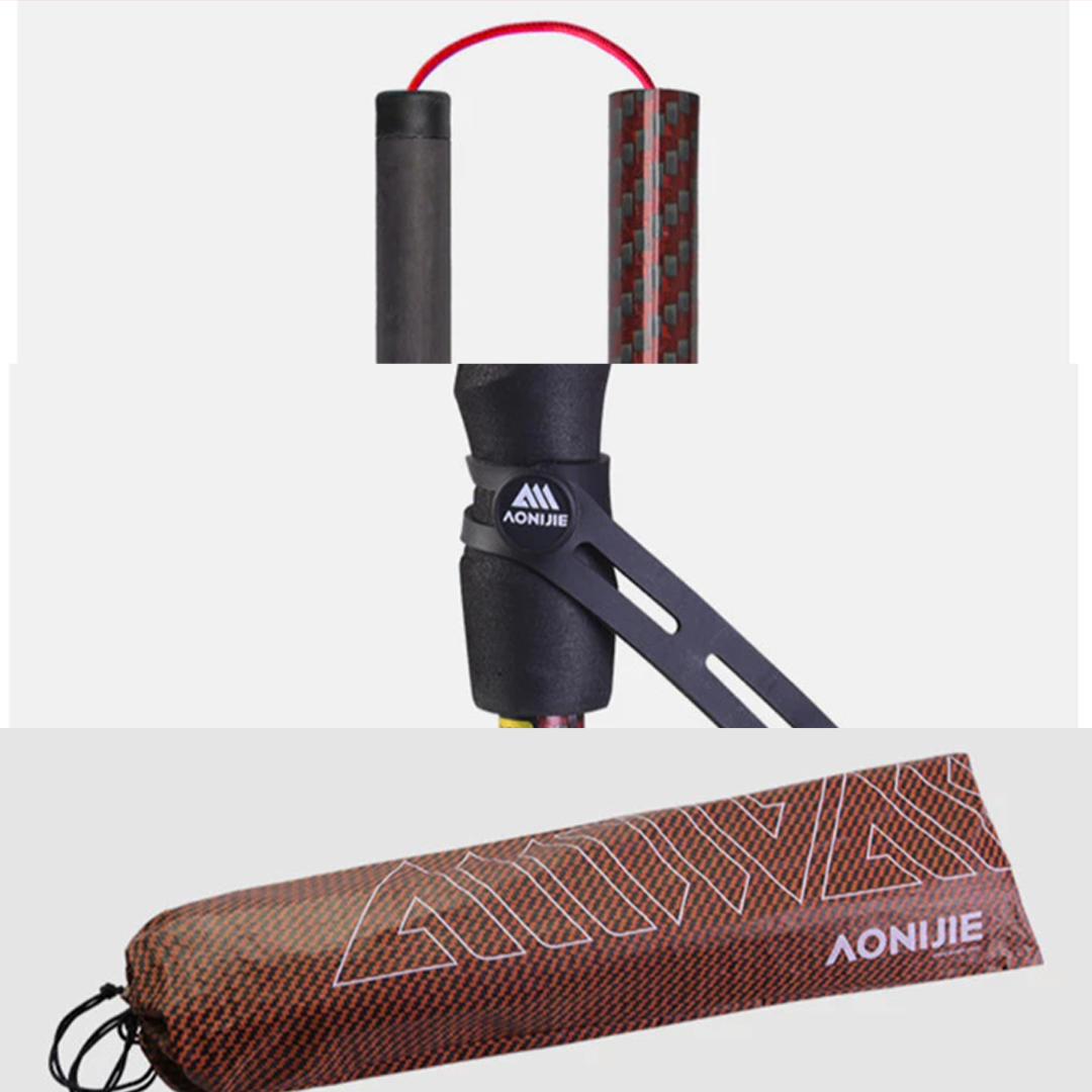 Aonijie Foldable Carbon Fiber Trekking Pole E4219 - Stick Trail Hiking Outdoor Camping