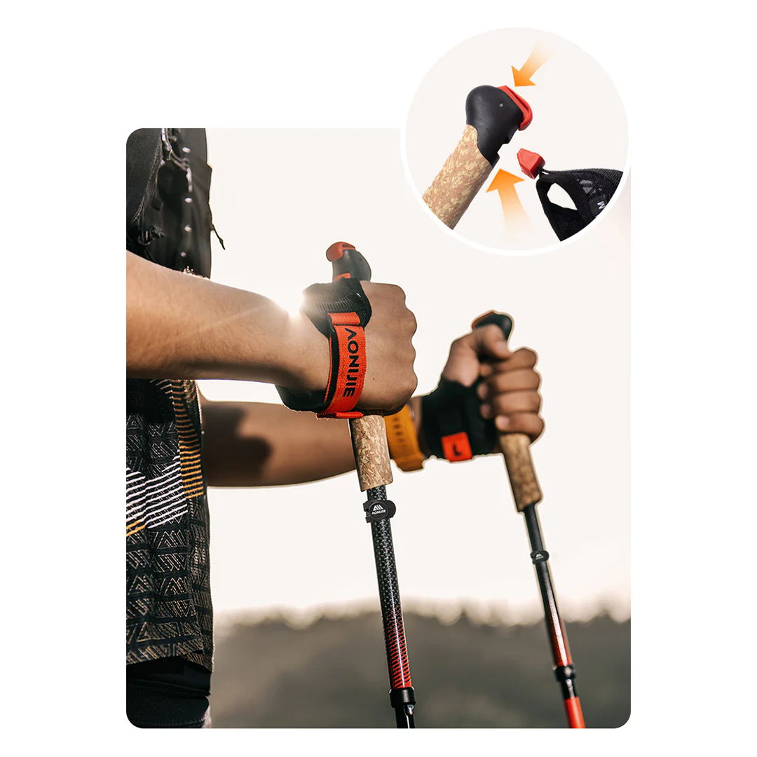Aonijie Foldable Carbon Fiber Trekking Pole E4218 - Stick Trail Hiking