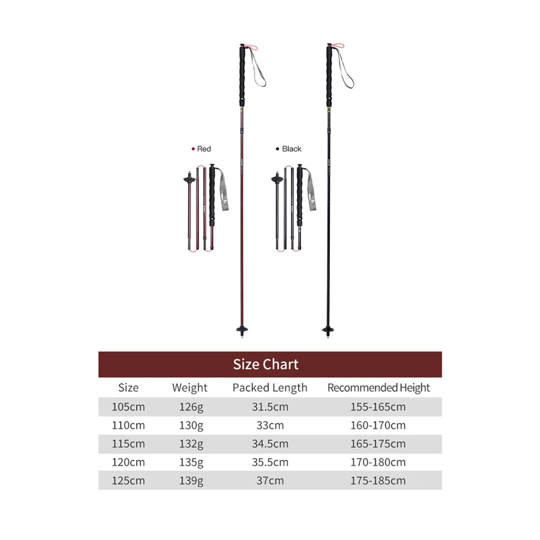 Aonijie Foldable Carbon Fiber Trekking Pole E4219 - Stick Trail Hiking Outdoor Camping