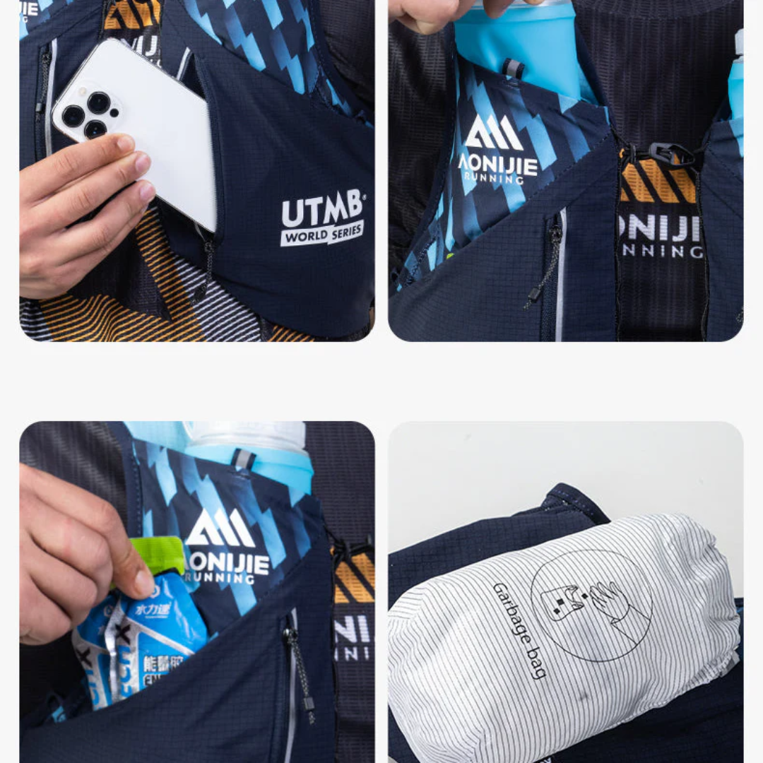 Aonijie UTMB Hydration Backpack Vest 12L - Trail Running Sports - BLUE