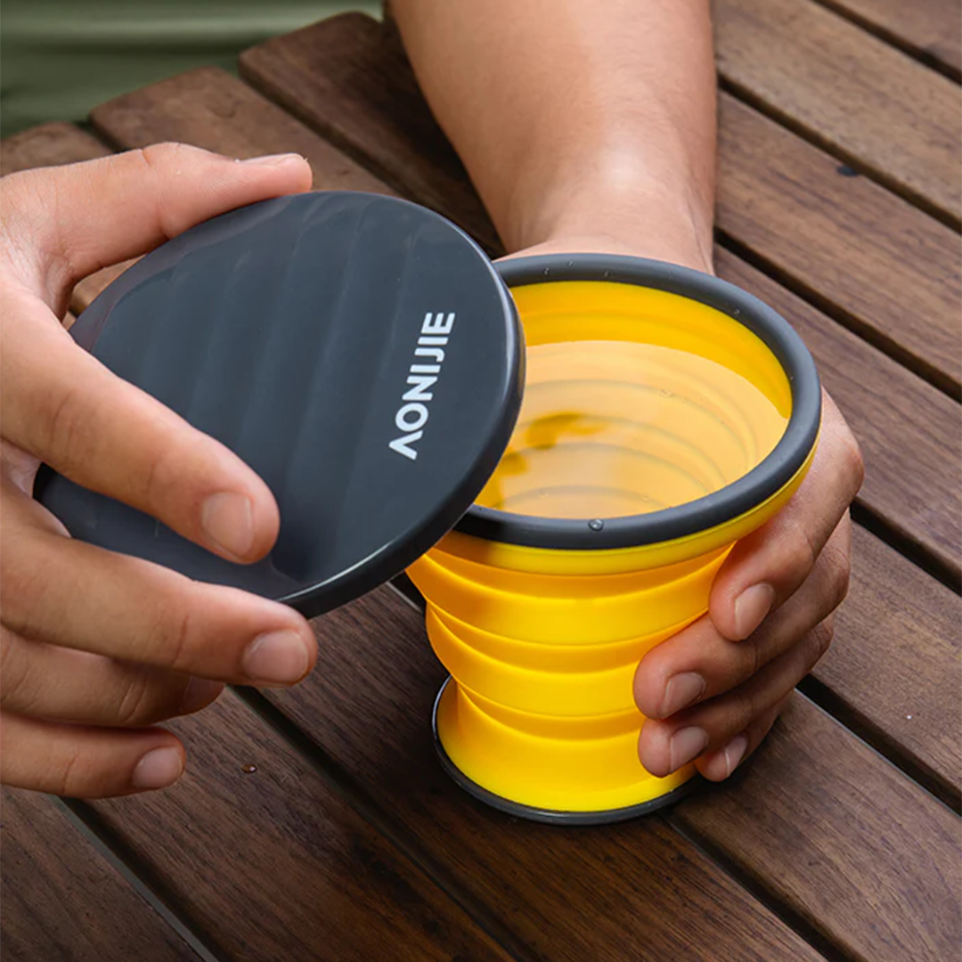 AONIJIE SD74 Outdoor Collapsible Silicone Cup 300ml - Gelas Lari Marathon - Yellow
