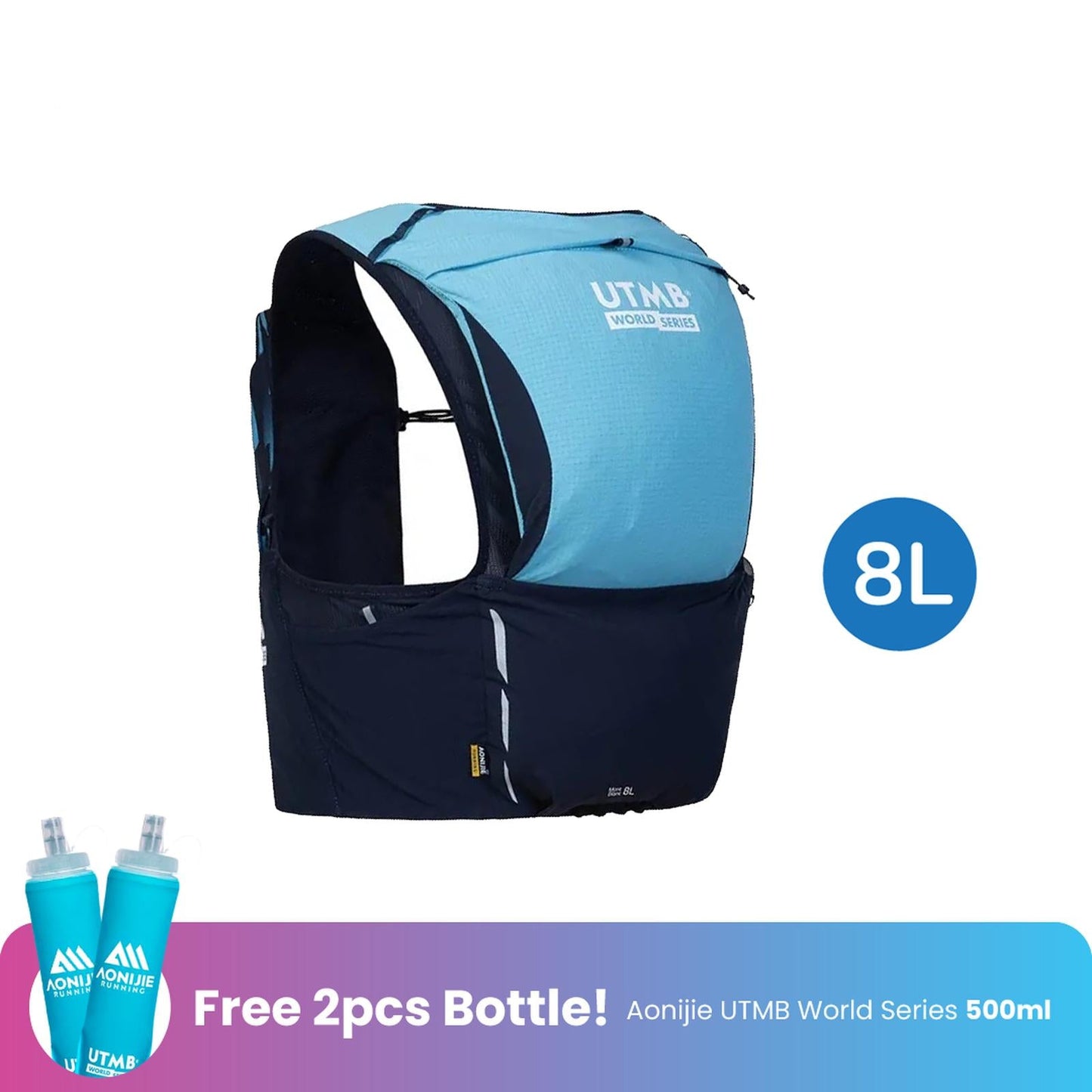 Aonijie UTMB Hydration Backpack Vest 8L - Trail Running Sports - BLUE