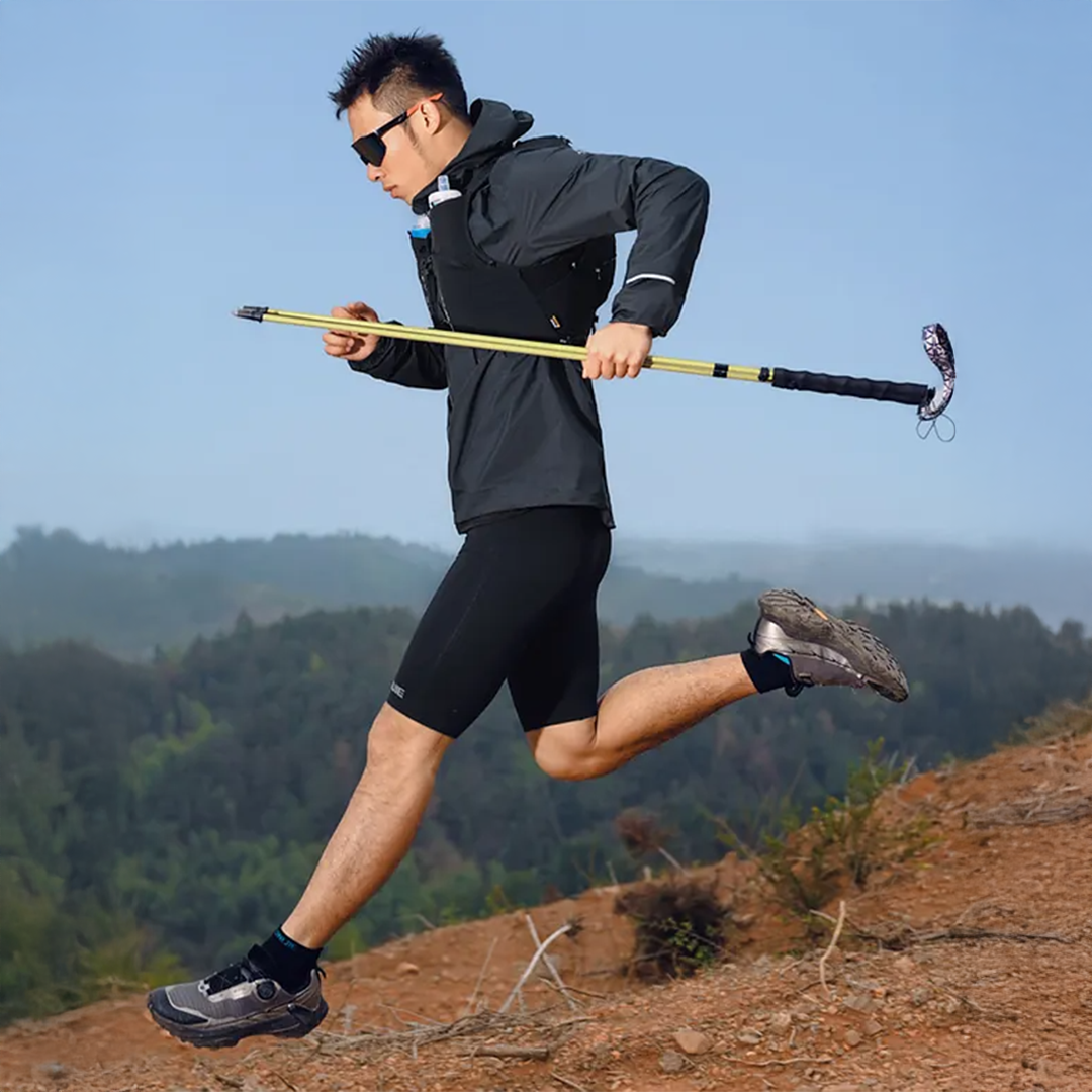 Aonijie Foldable Carbon Fiber Trekking Pole E4220 - Stick Trail Hiking Outdoor Camping - GREEN