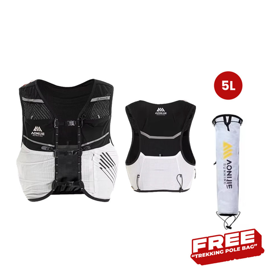 Aonijie C9116 Hydration Backpack Vest - 5 Liter Trail Running Sports - Black White