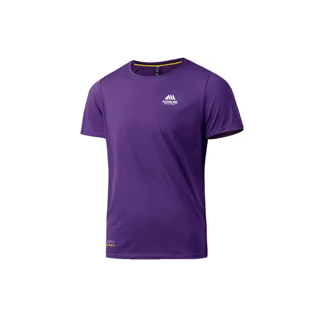 Aonijie FM5231 Men Running Sport Short Sleeve - Baju Lari Pria Olahraga - BLACK