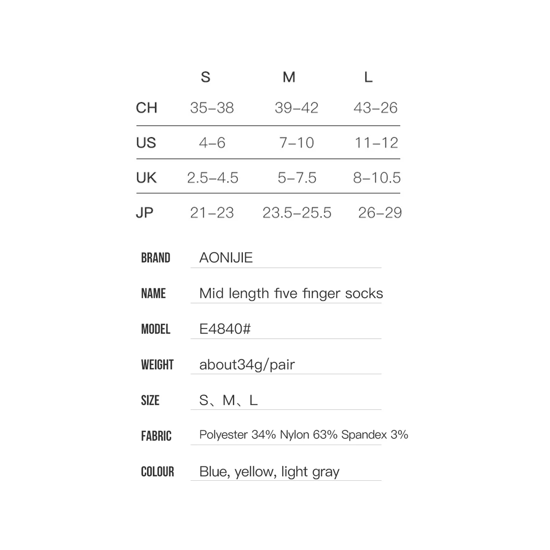 Aonijie E4840 Running Toe Socks 3 PAIR - Kaos Jari kaki lari Sepeda