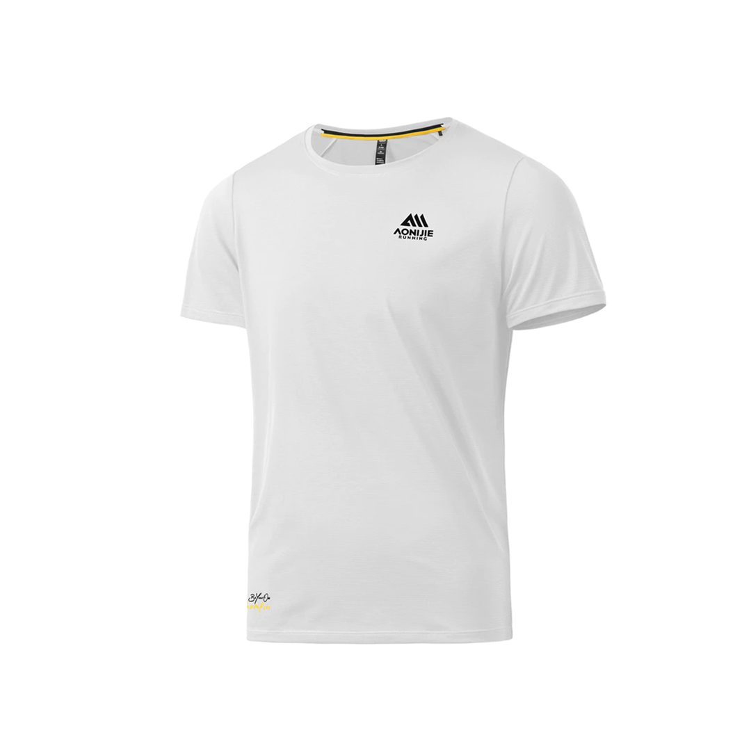 Aonijie FM5231 Men Running Sport Short Sleeve - Baju Lari Pria Olahraga - BLACK