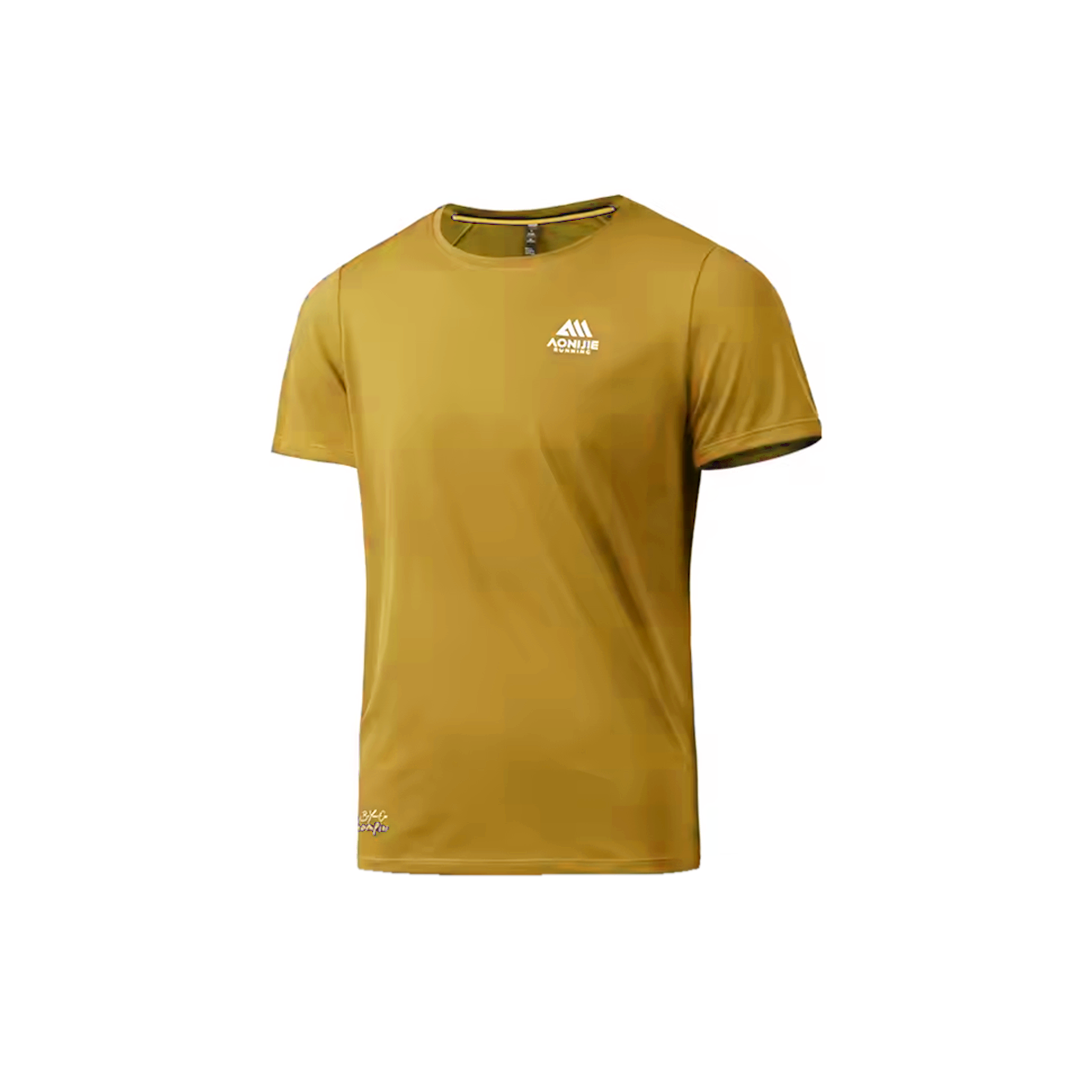 Aonijie FM5231 Men Running Sport Short Sleeve - Baju Lari Pria Olahraga - BLACK